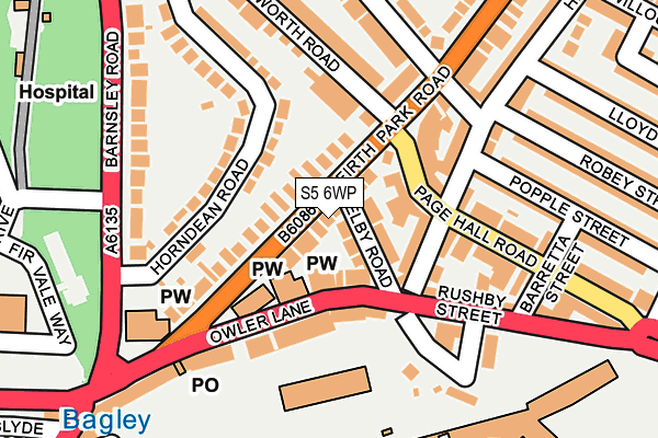 S5 6WP map - OS OpenMap – Local (Ordnance Survey)
