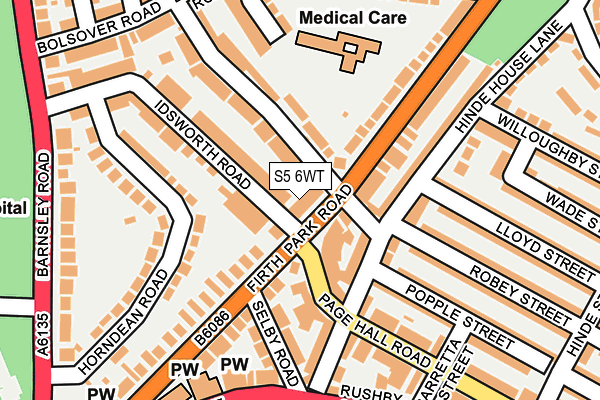 S5 6WT map - OS OpenMap – Local (Ordnance Survey)