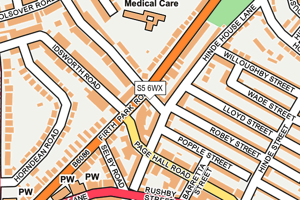 S5 6WX map - OS OpenMap – Local (Ordnance Survey)