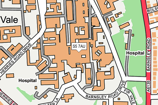 S5 7AU map - OS OpenMap – Local (Ordnance Survey)