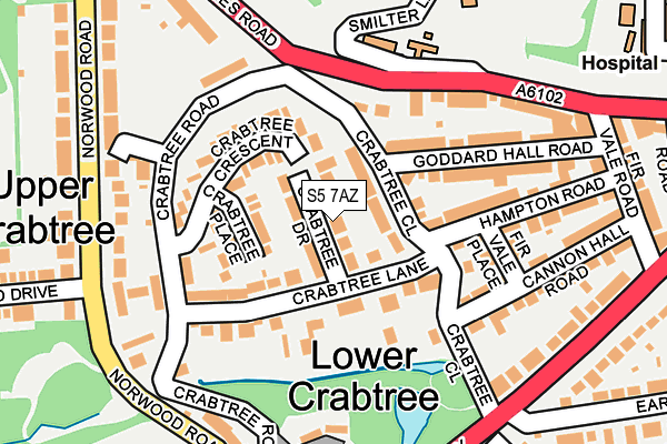 S5 7AZ map - OS OpenMap – Local (Ordnance Survey)