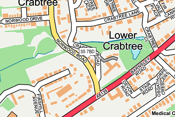 S5 7BD map - OS OpenMap – Local (Ordnance Survey)