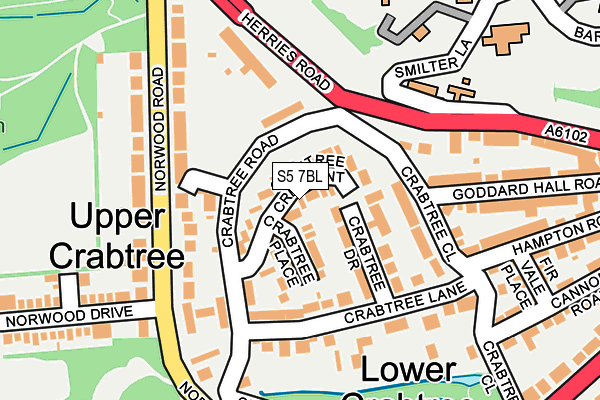 S5 7BL map - OS OpenMap – Local (Ordnance Survey)