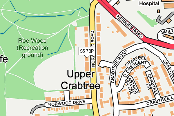 S5 7BP map - OS OpenMap – Local (Ordnance Survey)