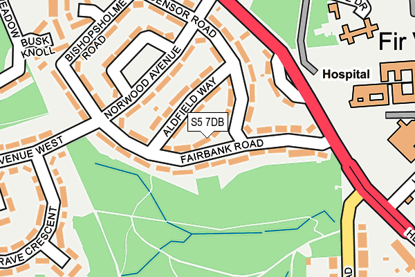 S5 7DB map - OS OpenMap – Local (Ordnance Survey)