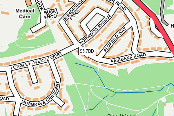 S5 7DD map - OS OpenMap – Local (Ordnance Survey)