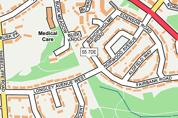 S5 7DE map - OS OpenMap – Local (Ordnance Survey)