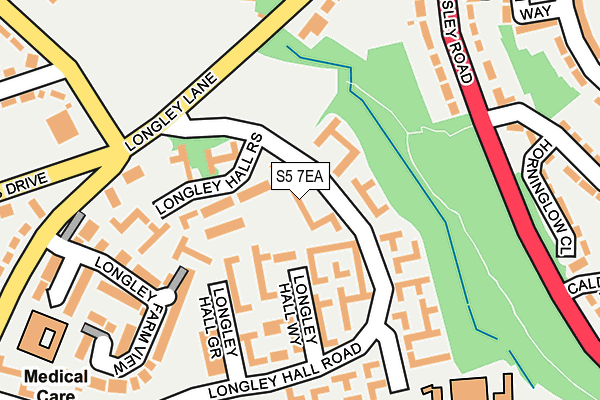S5 7EA map - OS OpenMap – Local (Ordnance Survey)