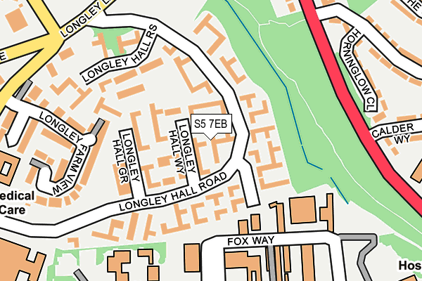S5 7EB map - OS OpenMap – Local (Ordnance Survey)