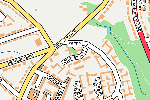S5 7EP map - OS OpenMap – Local (Ordnance Survey)