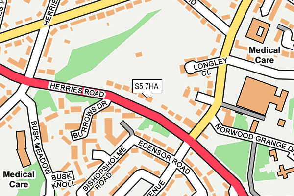 S5 7HA map - OS OpenMap – Local (Ordnance Survey)