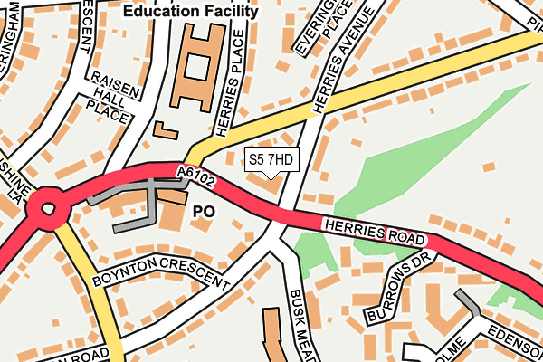 S5 7HD map - OS OpenMap – Local (Ordnance Survey)