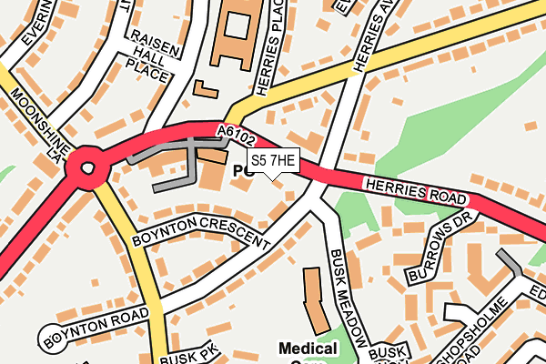 S5 7HE map - OS OpenMap – Local (Ordnance Survey)