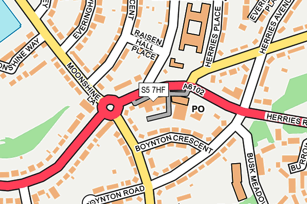 S5 7HF map - OS OpenMap – Local (Ordnance Survey)