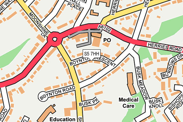 S5 7HH map - OS OpenMap – Local (Ordnance Survey)