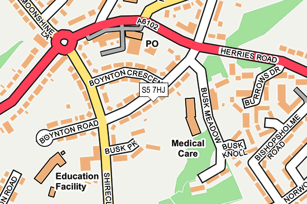 S5 7HJ map - OS OpenMap – Local (Ordnance Survey)