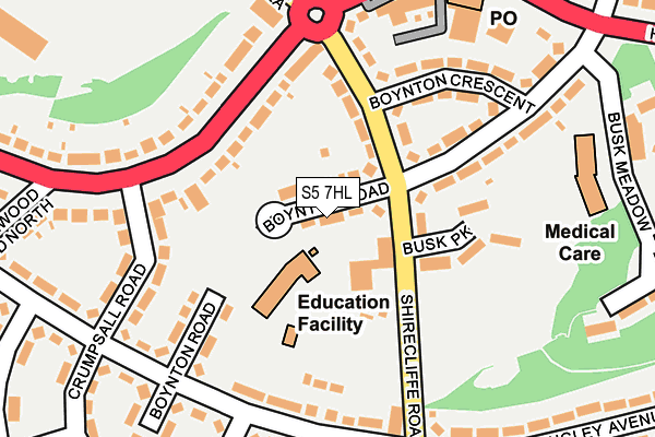 S5 7HL map - OS OpenMap – Local (Ordnance Survey)