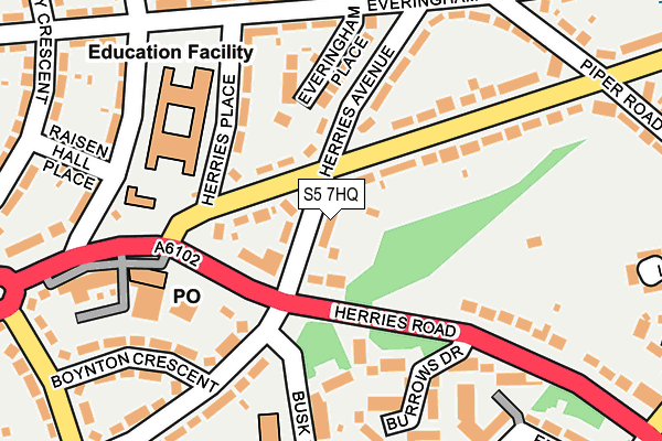 S5 7HQ map - OS OpenMap – Local (Ordnance Survey)