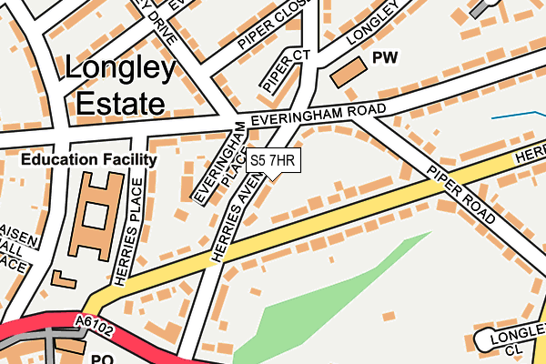 S5 7HR map - OS OpenMap – Local (Ordnance Survey)