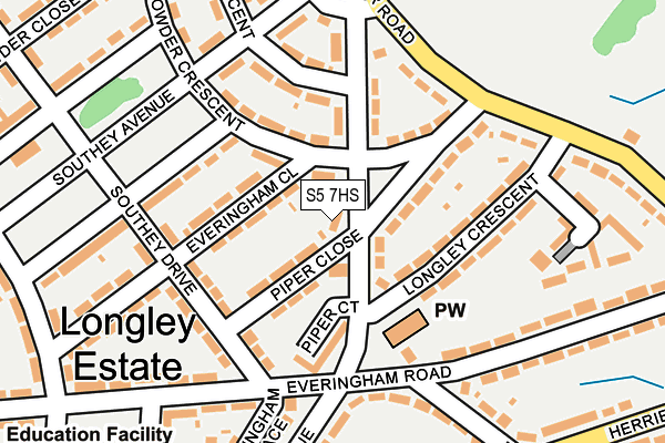 S5 7HS map - OS OpenMap – Local (Ordnance Survey)