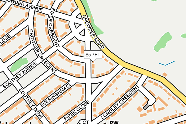 S5 7HT map - OS OpenMap – Local (Ordnance Survey)