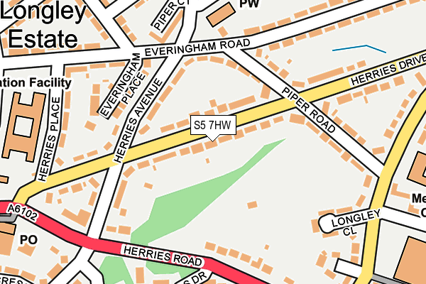 S5 7HW map - OS OpenMap – Local (Ordnance Survey)