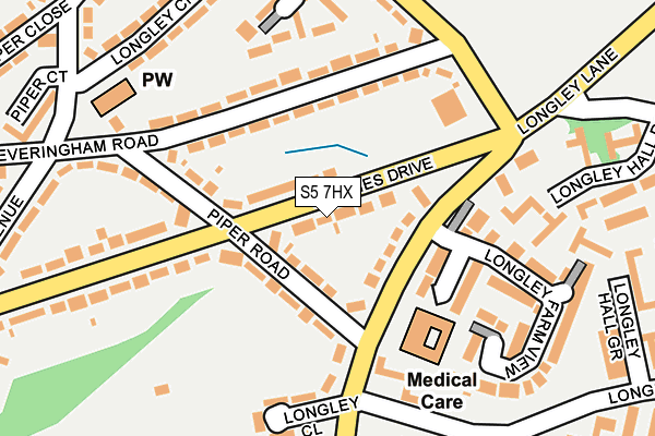 S5 7HX map - OS OpenMap – Local (Ordnance Survey)