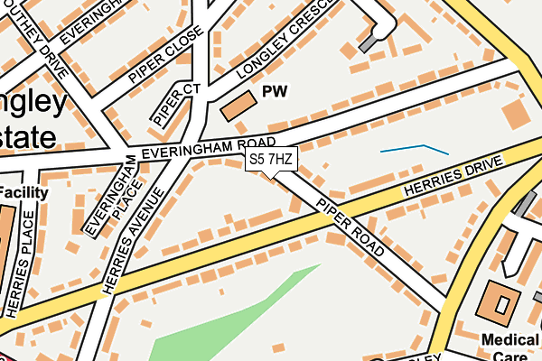 S5 7HZ map - OS OpenMap – Local (Ordnance Survey)