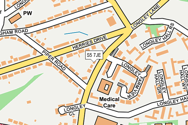 S5 7JE map - OS OpenMap – Local (Ordnance Survey)