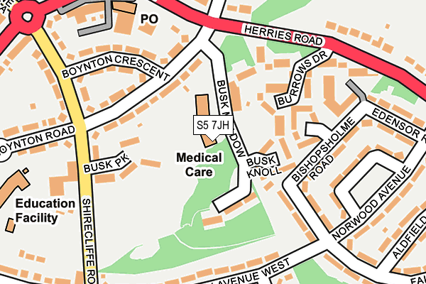 S5 7JH map - OS OpenMap – Local (Ordnance Survey)