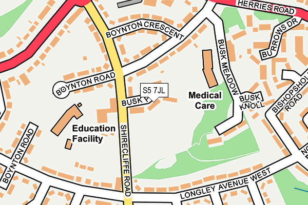 S5 7JL map - OS OpenMap – Local (Ordnance Survey)