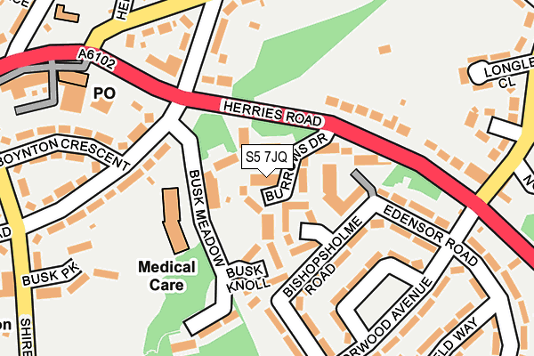 S5 7JQ map - OS OpenMap – Local (Ordnance Survey)