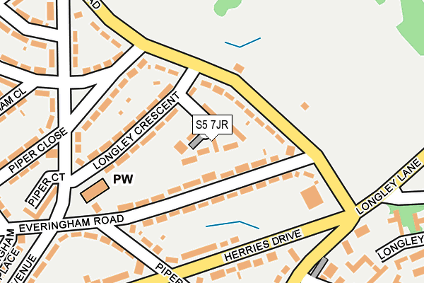 S5 7JR map - OS OpenMap – Local (Ordnance Survey)