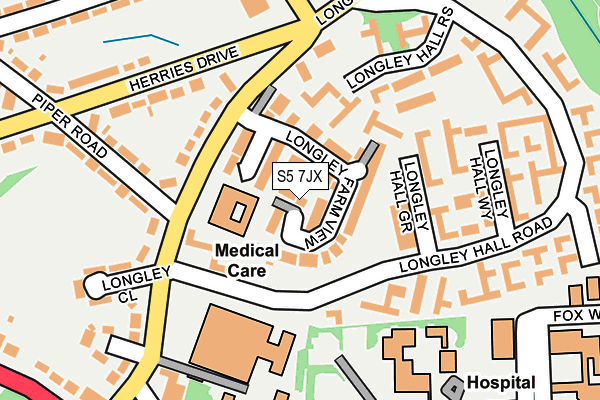 S5 7JX map - OS OpenMap – Local (Ordnance Survey)