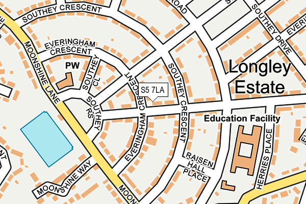 S5 7LA map - OS OpenMap – Local (Ordnance Survey)