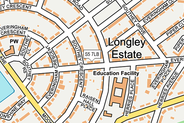 S5 7LB map - OS OpenMap – Local (Ordnance Survey)