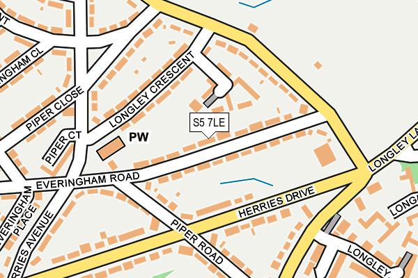 S5 7LE map - OS OpenMap – Local (Ordnance Survey)