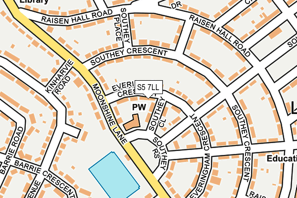 S5 7LL map - OS OpenMap – Local (Ordnance Survey)