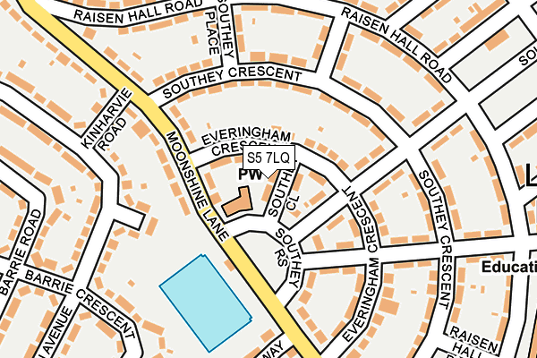S5 7LQ map - OS OpenMap – Local (Ordnance Survey)