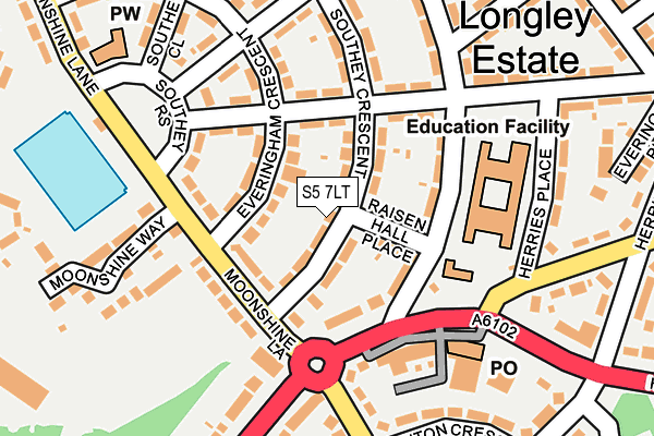 S5 7LT map - OS OpenMap – Local (Ordnance Survey)