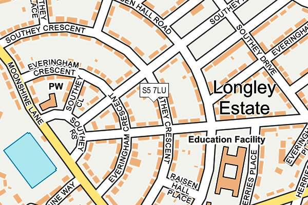 S5 7LU map - OS OpenMap – Local (Ordnance Survey)