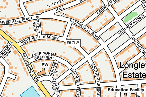 S5 7LW map - OS OpenMap – Local (Ordnance Survey)