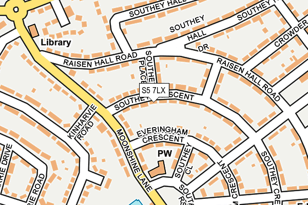 S5 7LX map - OS OpenMap – Local (Ordnance Survey)