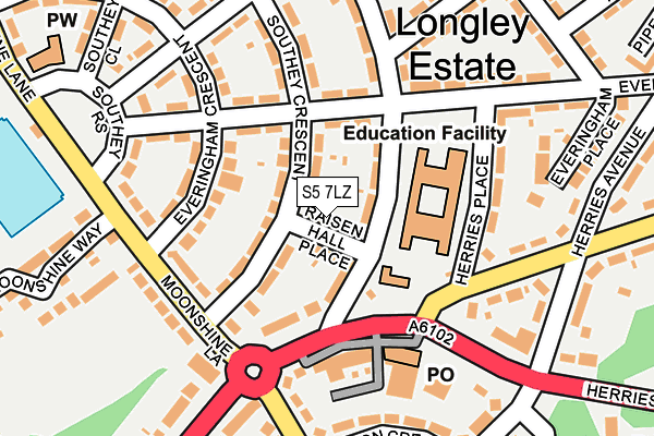 S5 7LZ map - OS OpenMap – Local (Ordnance Survey)