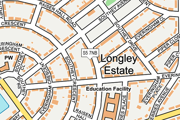 S5 7NB map - OS OpenMap – Local (Ordnance Survey)