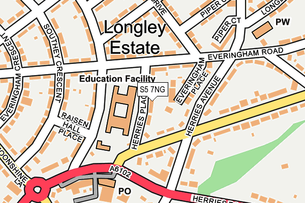 S5 7NG map - OS OpenMap – Local (Ordnance Survey)