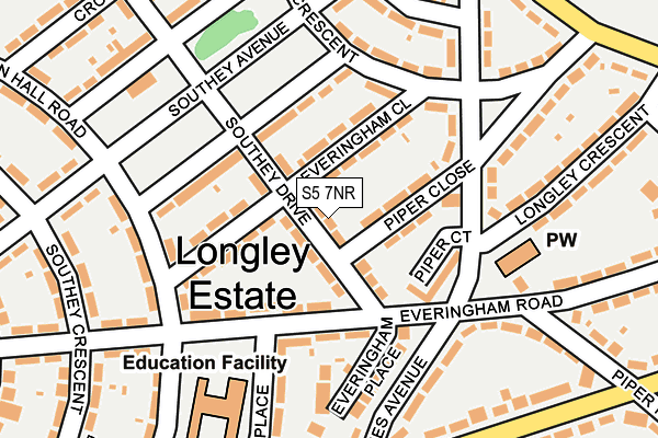 S5 7NR map - OS OpenMap – Local (Ordnance Survey)