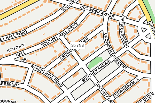 S5 7NS map - OS OpenMap – Local (Ordnance Survey)