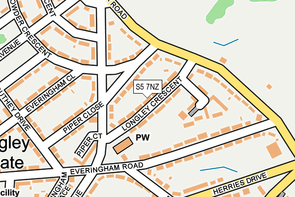 S5 7NZ map - OS OpenMap – Local (Ordnance Survey)