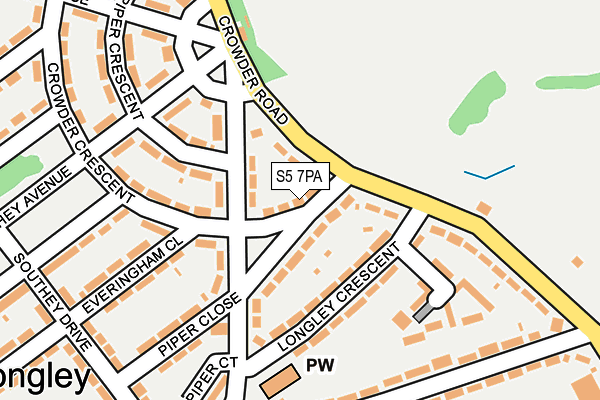 S5 7PA map - OS OpenMap – Local (Ordnance Survey)